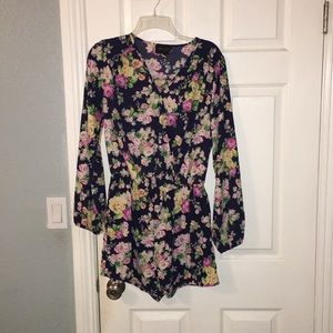 Long sleeve floral romper